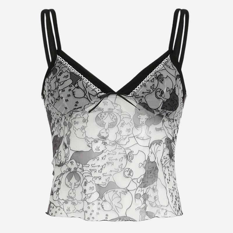 Grunge Mesh Crop Top