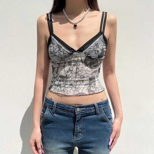 Grunge Mesh Crop Top