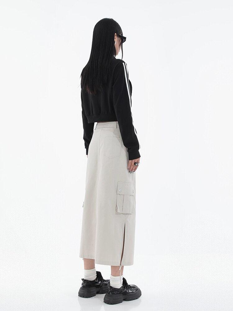 Y2K Grunge Parachute Maxi Skirt