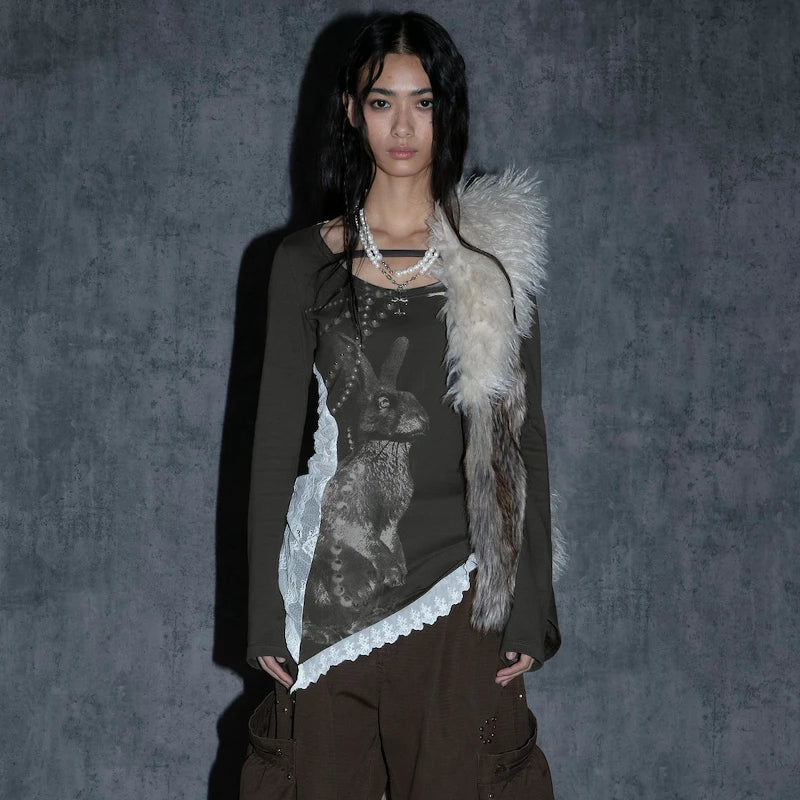 Y2K Grunge Patchwork Tee
