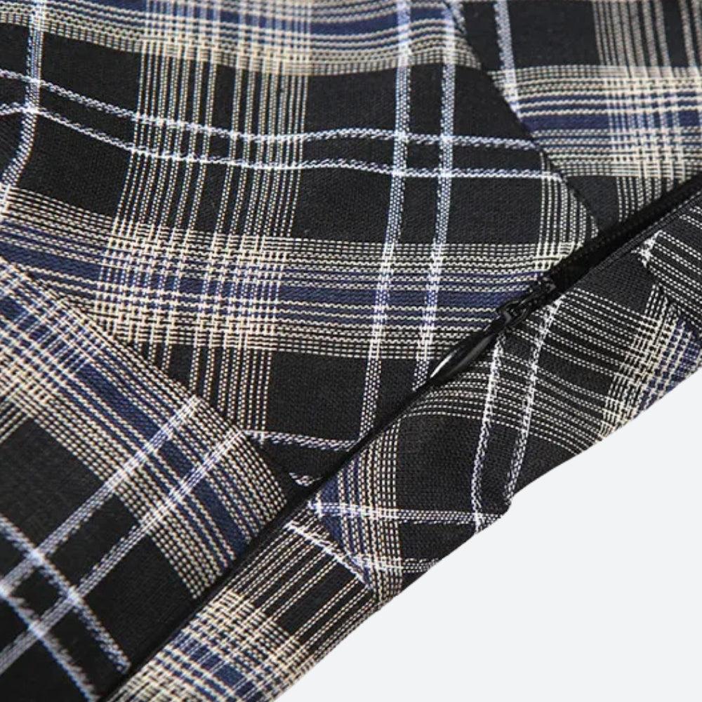 Y2K Grunge Plaid Asymmetric Mini Skirt