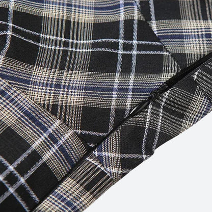 Y2K Grunge Plaid Asymmetric Mini Skirt