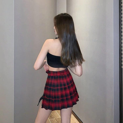 Y2K Grunge Plaid Mini Skort
