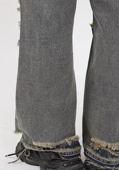 Y2K Grunge Ripped Straight Leg Jeans