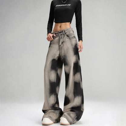 Y2K Grunge Sprayed Jeans