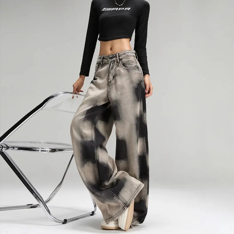 Y2K Grunge Sprayed Jeans