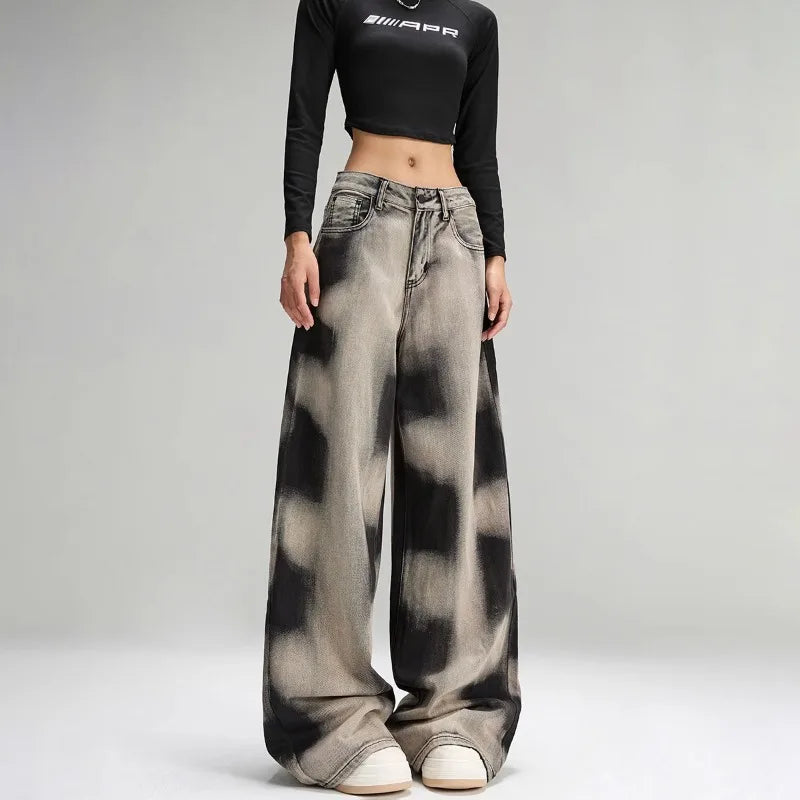 Y2K Grunge Sprayed Jeans