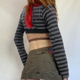 Grunge Striped Crop Top