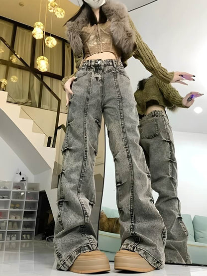 Y2K Grunge Wide Leg Jeans
