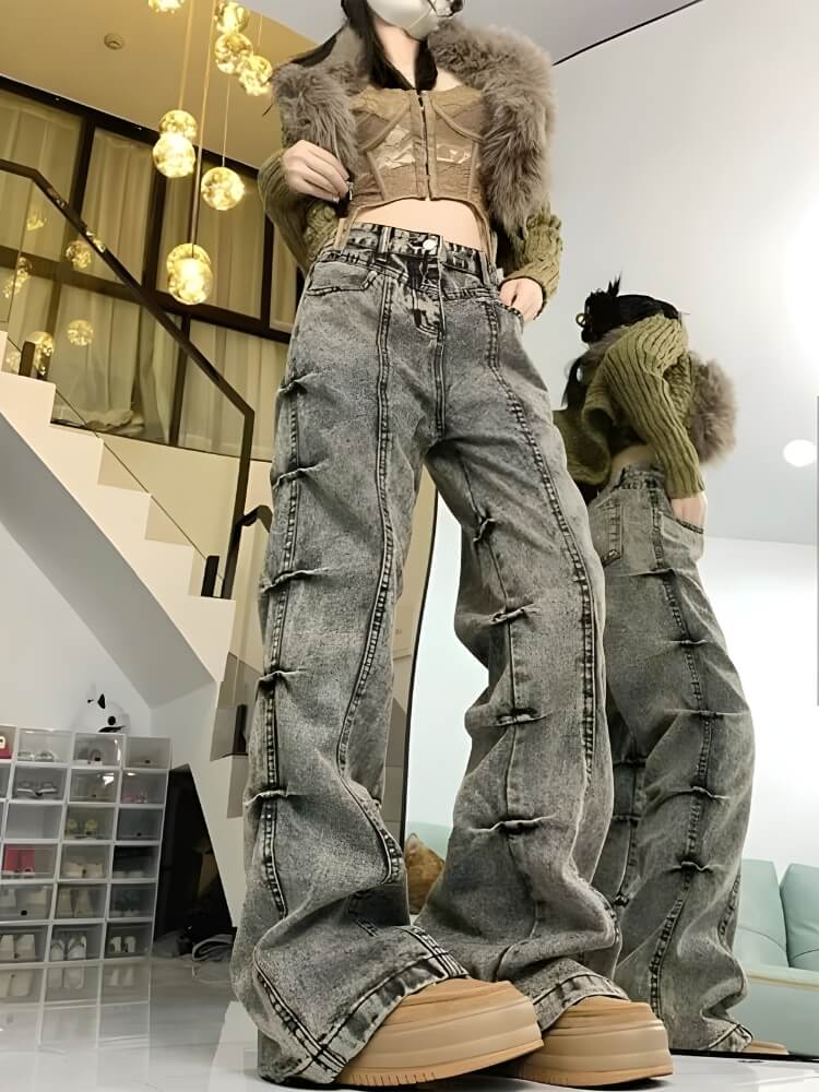 Y2K Grunge Wide Leg Jeans