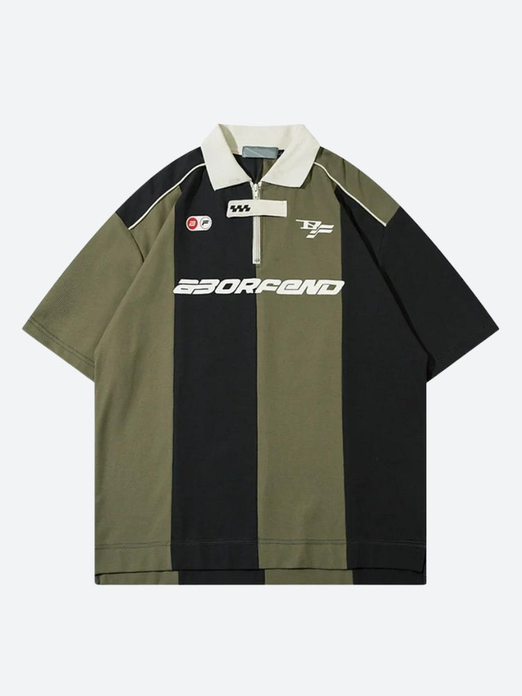 Y2K Half Zip-Up Jersey Top