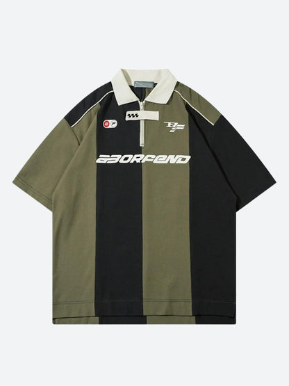 Y2K Half Zip-Up Jersey Top