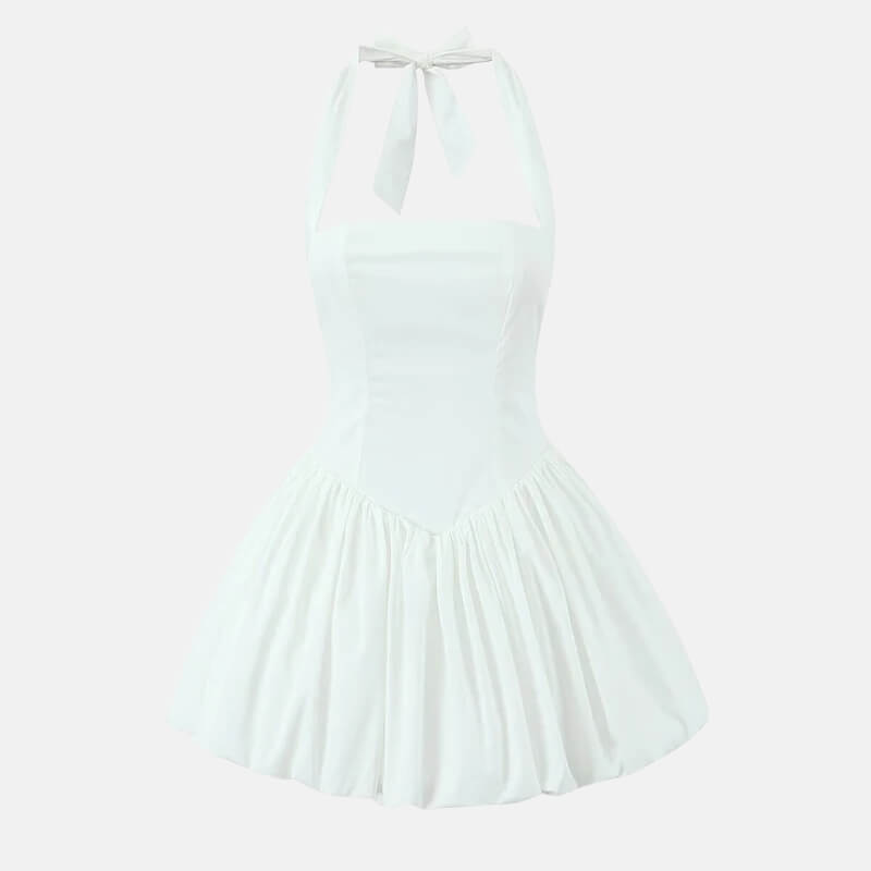Y2K Halter Bubble Mini Dress