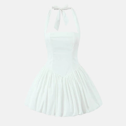 Y2K Halter Bubble Mini Dress