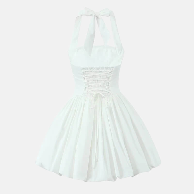 Y2K Halter Bubble Mini Dress