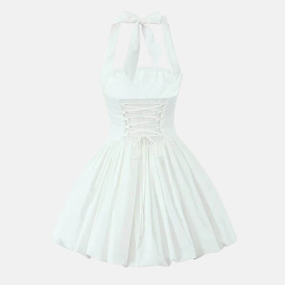 Y2K Halter Bubble Mini Dress