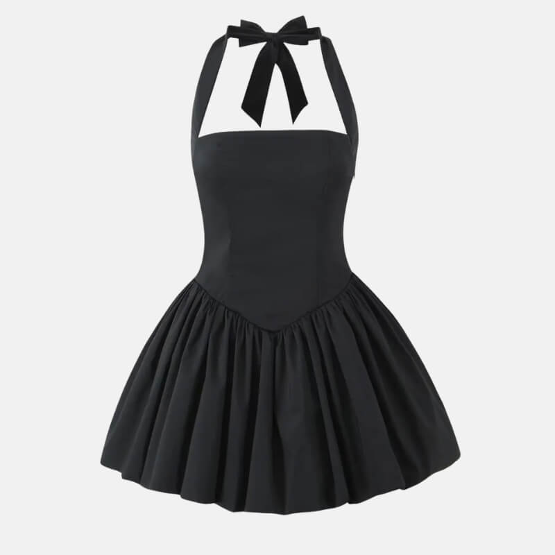 Y2K Halter Bubble Mini Dress