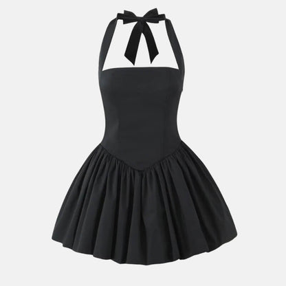 Y2K Halter Bubble Mini Dress