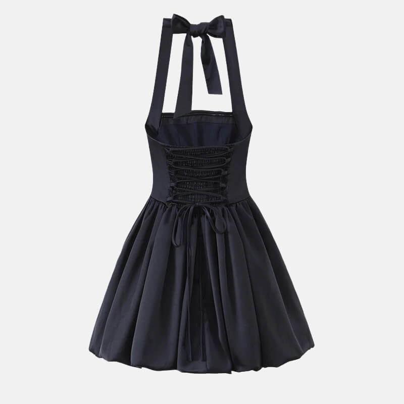 Y2K Halter Bubble Mini Dress