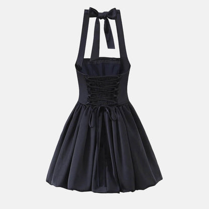 Y2K Halter Bubble Mini Dress