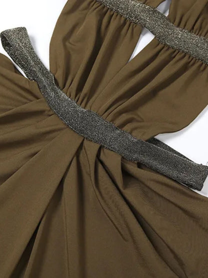 Y2K Halter Cut Out Maxi Dress