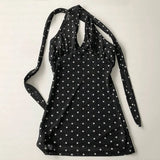 Halter Neck Polka Dot Crop Top