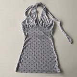 Halter Neck Polka Dot Crop Top