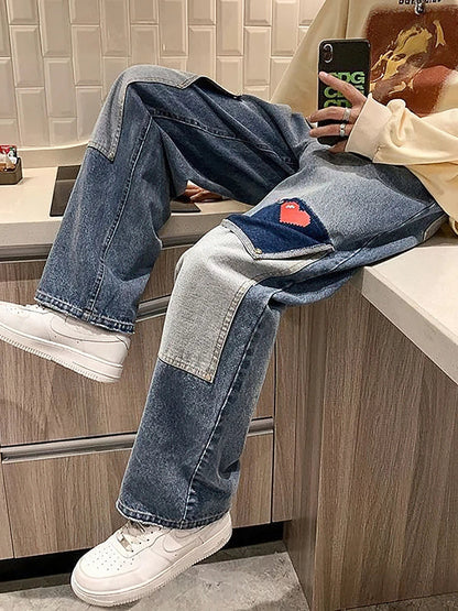 Y2K Heart Detail Cargo Jeans