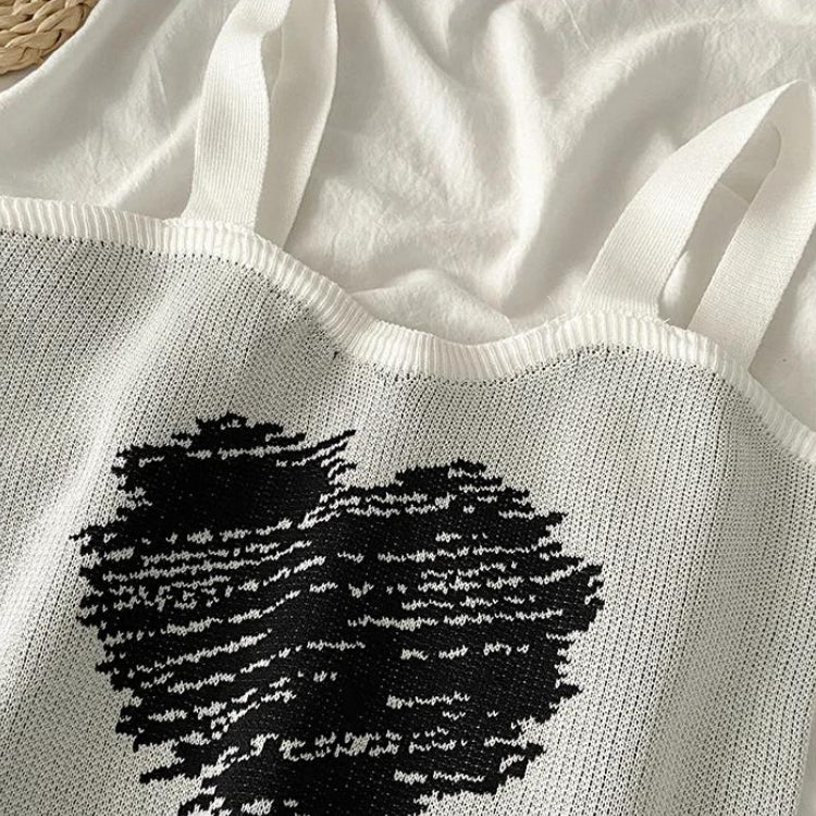 Y2K Heart Knitted Crop Top