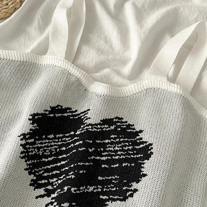 Y2K Heart Knitted Crop Top