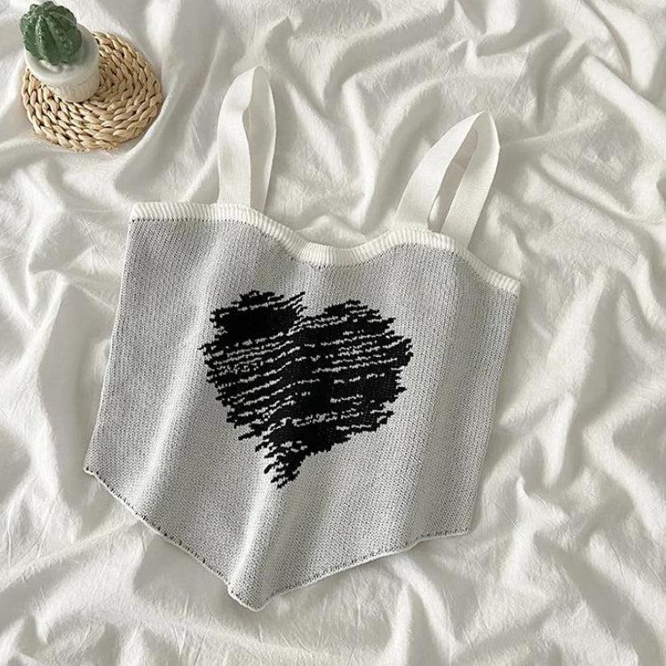 Y2K Heart Knitted Crop Top