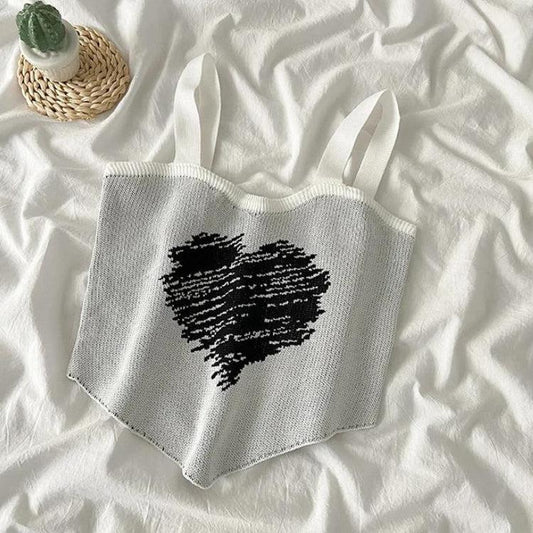 Heart Knit Crop Top