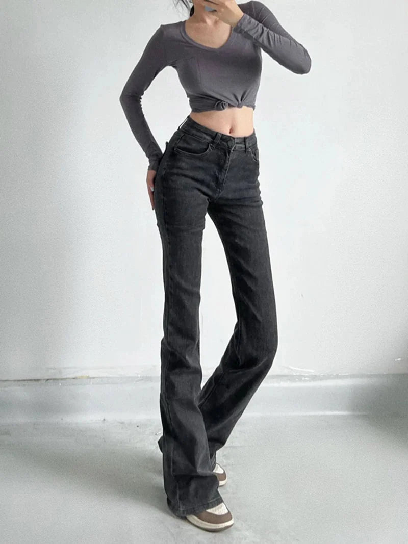 Y2K Heart Pocket Flare Jeans
