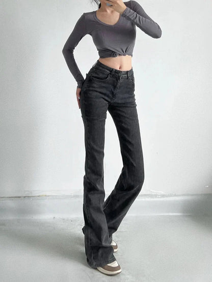 Y2K Heart Pocket Flare Jeans