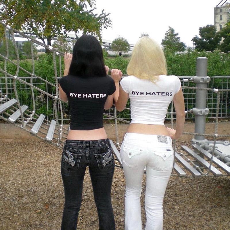 Y2K Hi & Bye Haters Crop Top