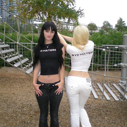 Y2K Hi & Bye Haters Crop Top