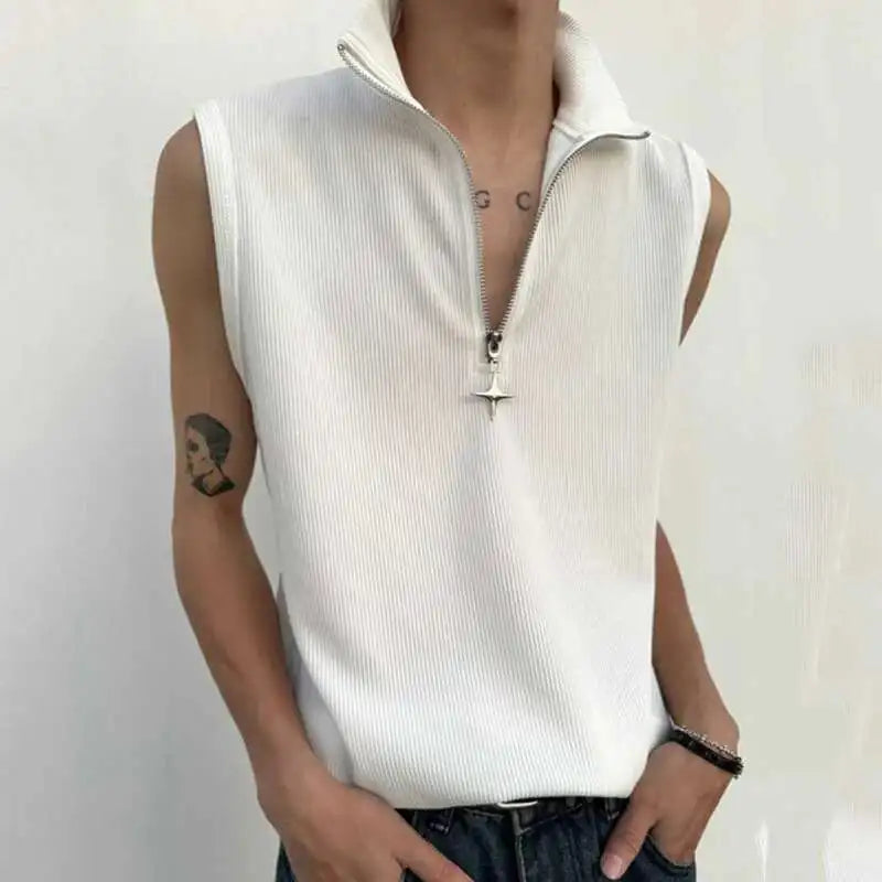 Y2K High Neck Zip Top