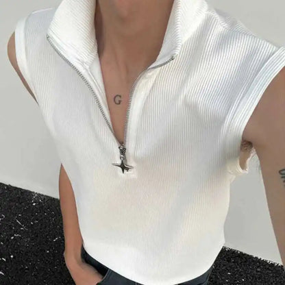 Y2K High Neck Zip Top