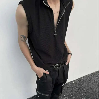 Y2K High Neck Zip Top