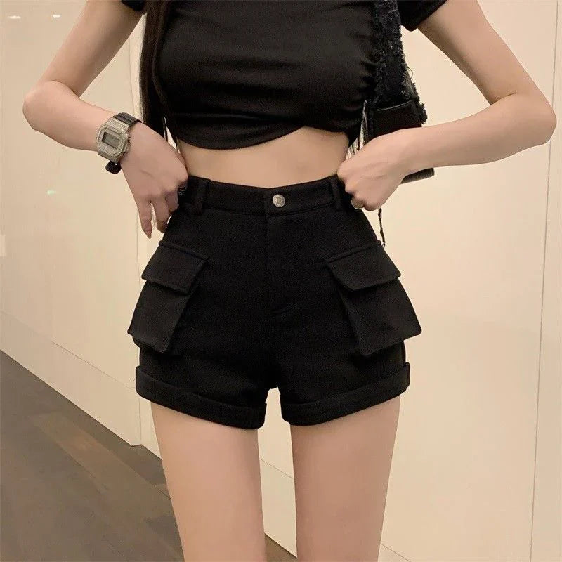 High-Waisted Cargo Shorts