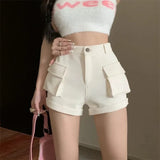 High-Waisted Cargo Shorts