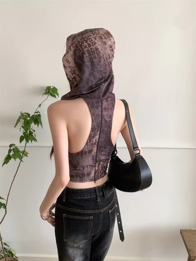 Y2K Hooded Corset Top