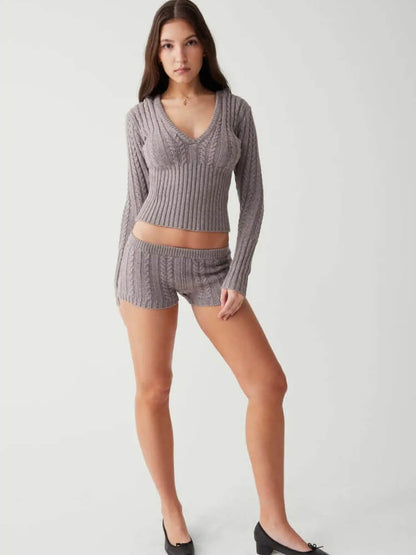 Y2K Hoodie & Shorts Two Piece Set