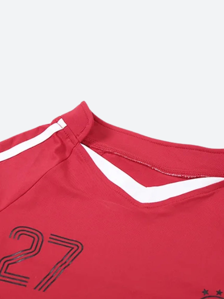 Y2K Jersey Top & Shorts Two Piece Set