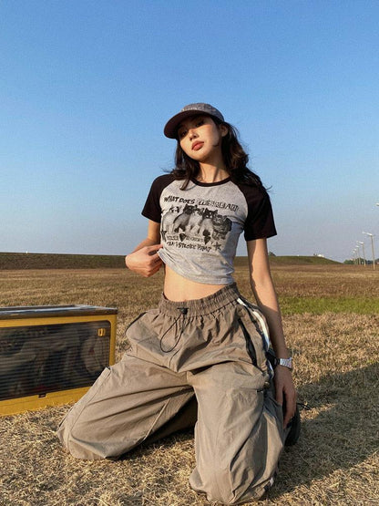 Y2K Kitty Crop Tee