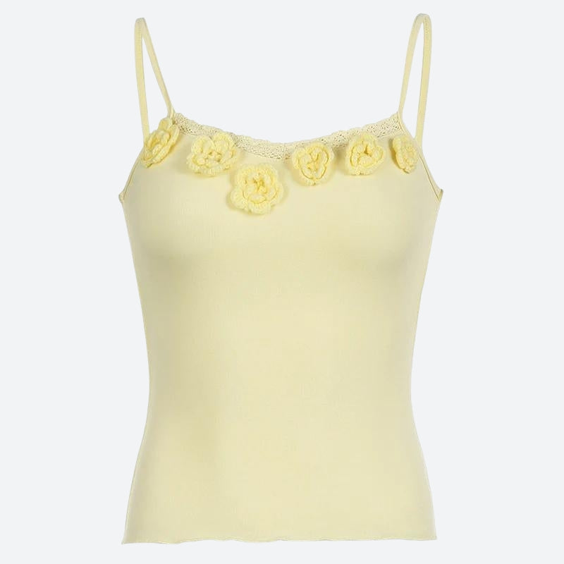 Knitted Floral Crop Top