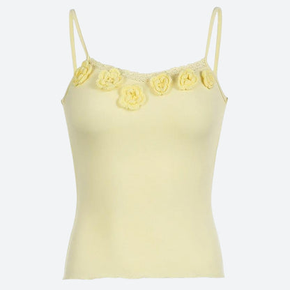 Knitted Floral Crop Top