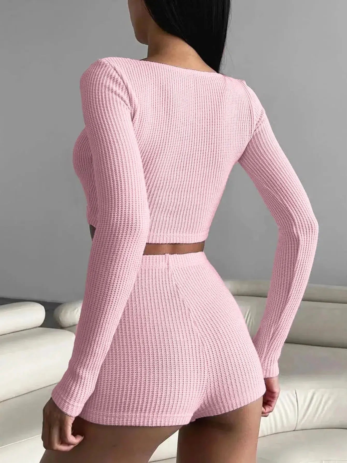 Y2K Knitted Two Piece Set