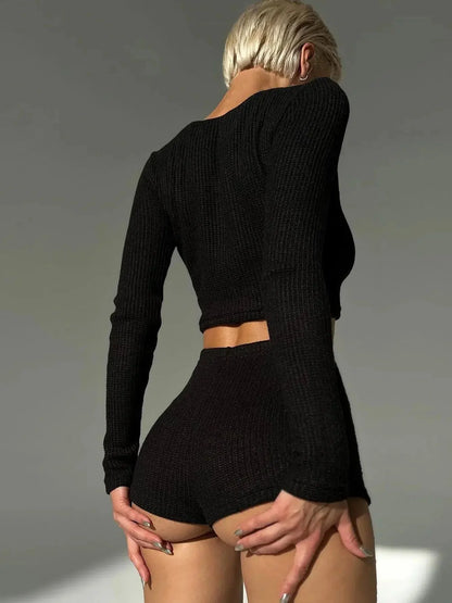 Y2K Knitted Two Piece Set