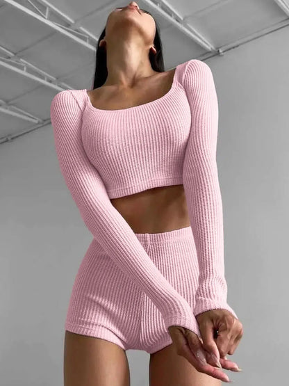 Y2K Knitted Two Piece Set